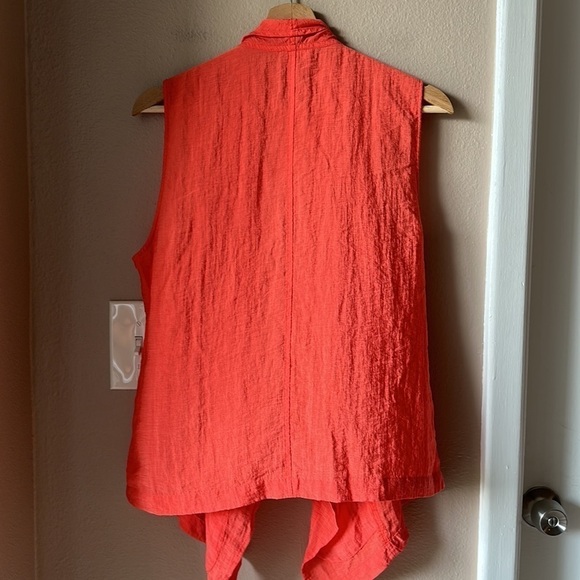 CHICO’S Orange Lightweight Gauze Vest - Picture 8 of 8